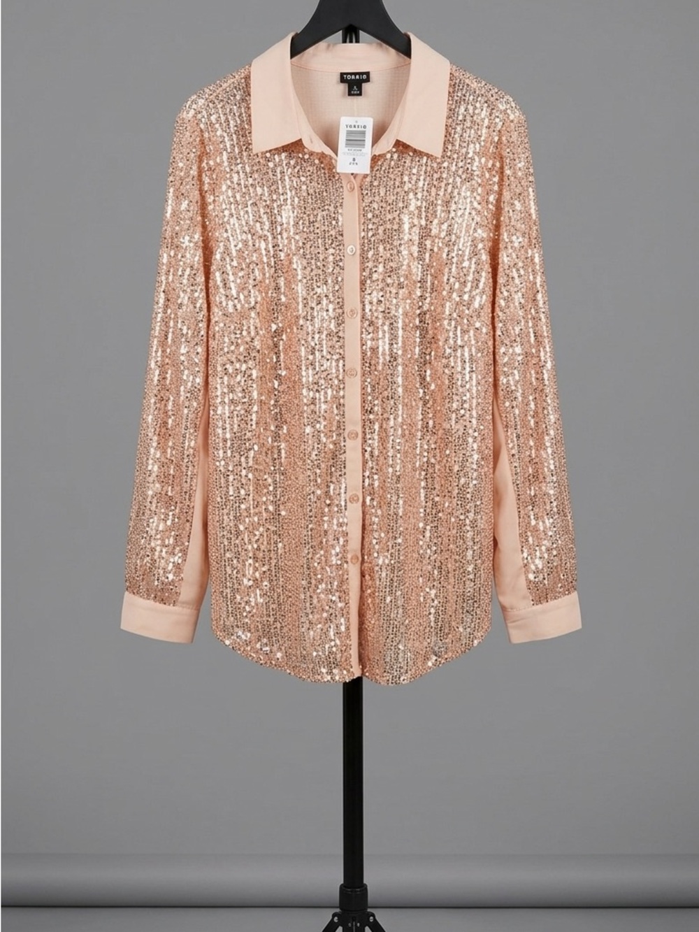 torrid Rose Gold Sequin Button-Up